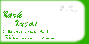 mark kazai business card